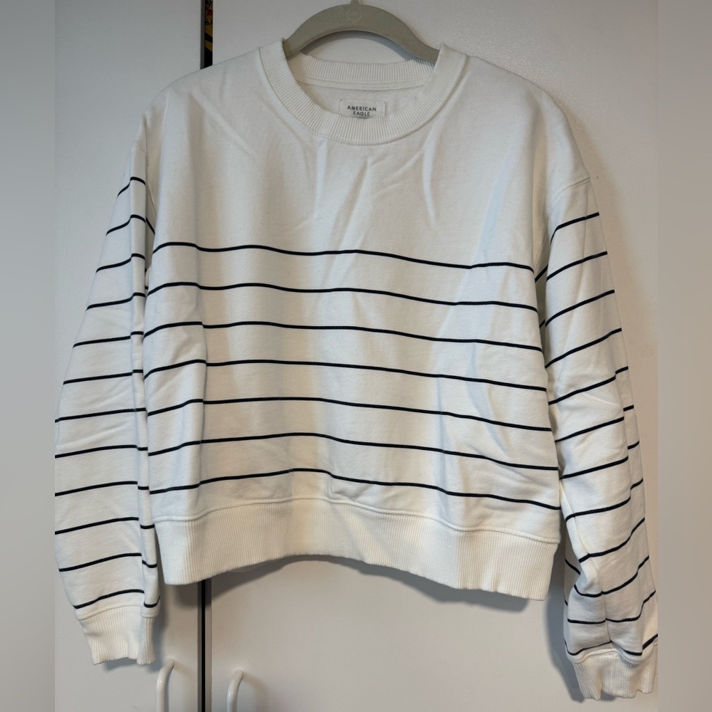 AE Relaxed Fit Striped Sweatshirt